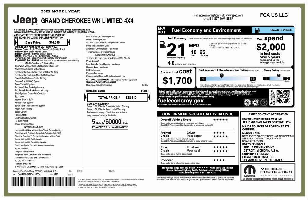 used 2022 Jeep Grand Cherokee car, priced at $29,994