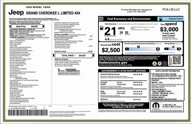 new 2025 Jeep Grand Cherokee L car, priced at $46,585