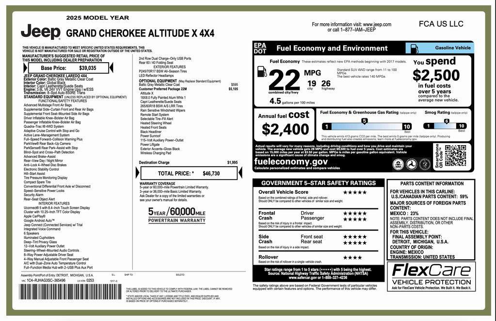 new 2025 Jeep Grand Cherokee car, priced at $41,730