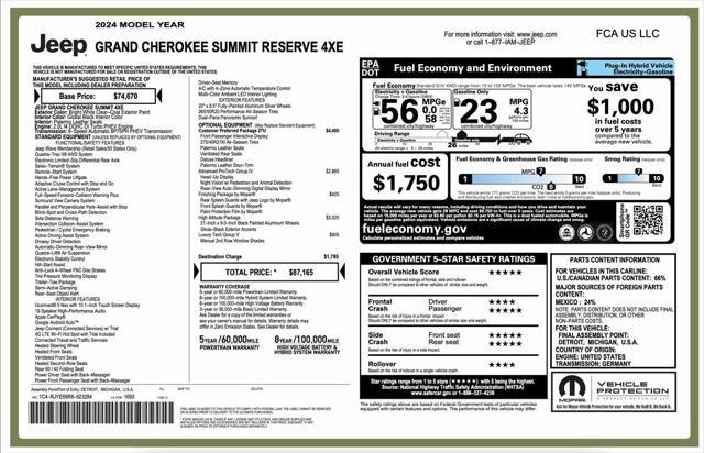 used 2024 Jeep Grand Cherokee 4xe car, priced at $53,594
