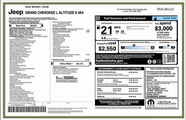 used 2024 Jeep Grand Cherokee L car, priced at $42,994