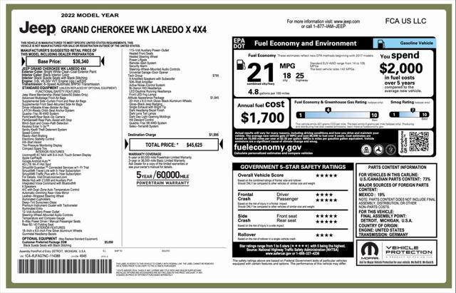 used 2022 Jeep Grand Cherokee car, priced at $32,494