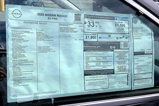 new 2025 Nissan Rogue car, priced at $31,257