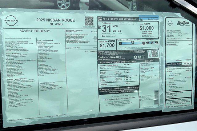 new 2025 Nissan Rogue car, priced at $39,087