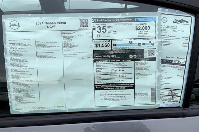 new 2024 Nissan Versa car, priced at $20,355