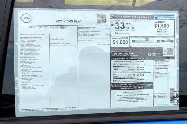 new 2025 Nissan Kicks car, priced at $23,760
