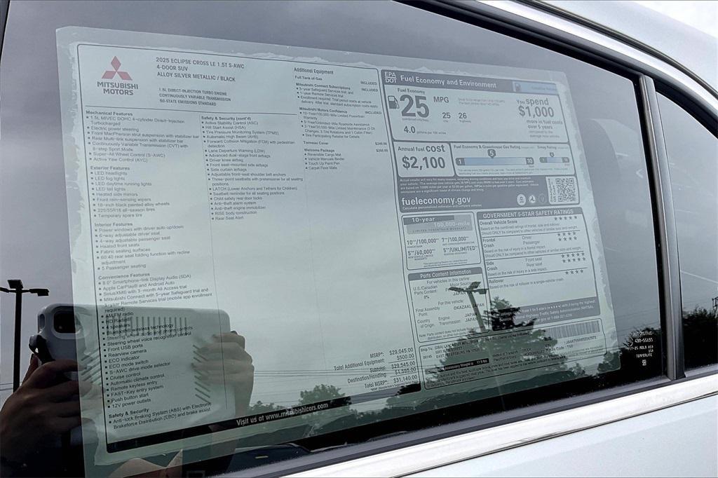 new 2025 Mitsubishi Eclipse Cross car, priced at $27,640