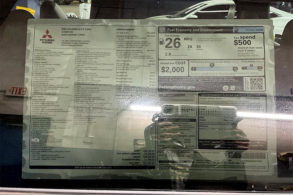 new 2025 Mitsubishi Outlander car, priced at $36,950