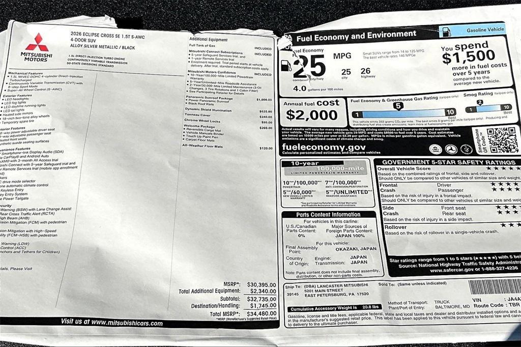 new 2026 Mitsubishi Eclipse Cross car