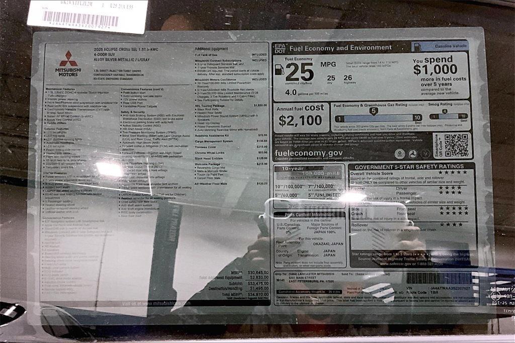new 2025 Mitsubishi Eclipse Cross car, priced at $31,867
