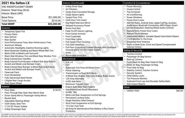 used 2021 Kia Seltos car, priced at $13,051