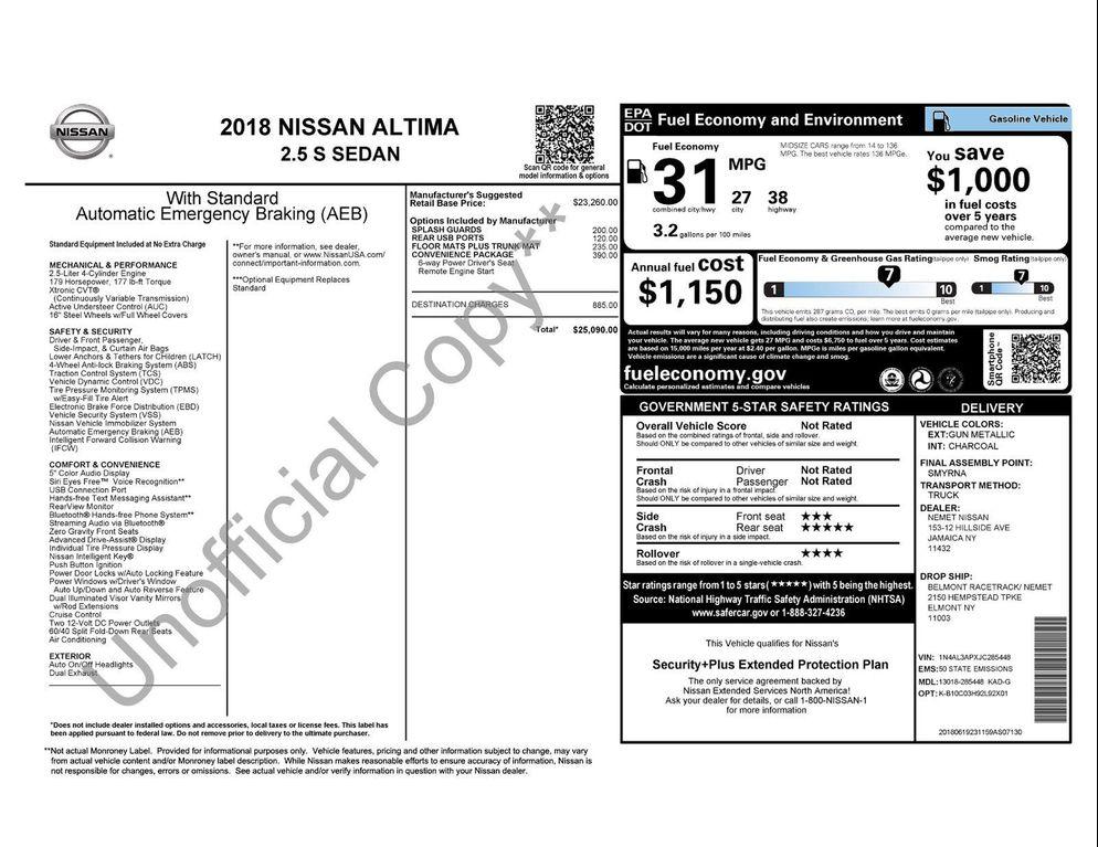 used 2018 Nissan Altima car, priced at $10,290