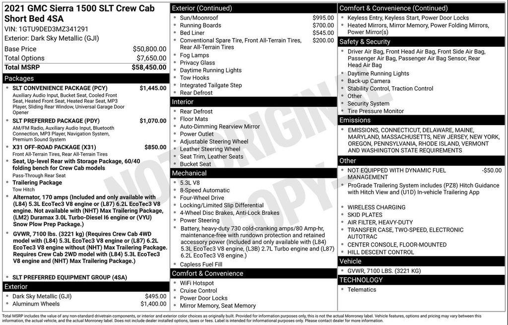 used 2021 GMC Sierra 1500 car, priced at $37,000