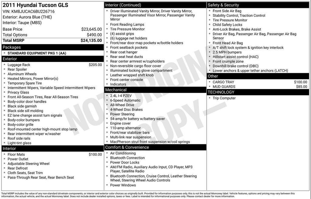 used 2011 Hyundai Tucson car, priced at $5,990