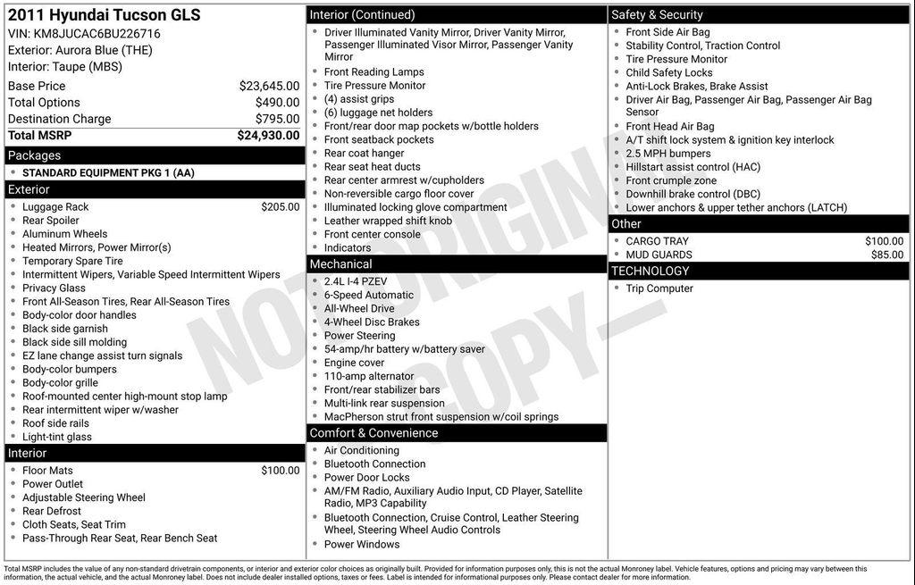 used 2011 Hyundai Tucson car, priced at $5,990