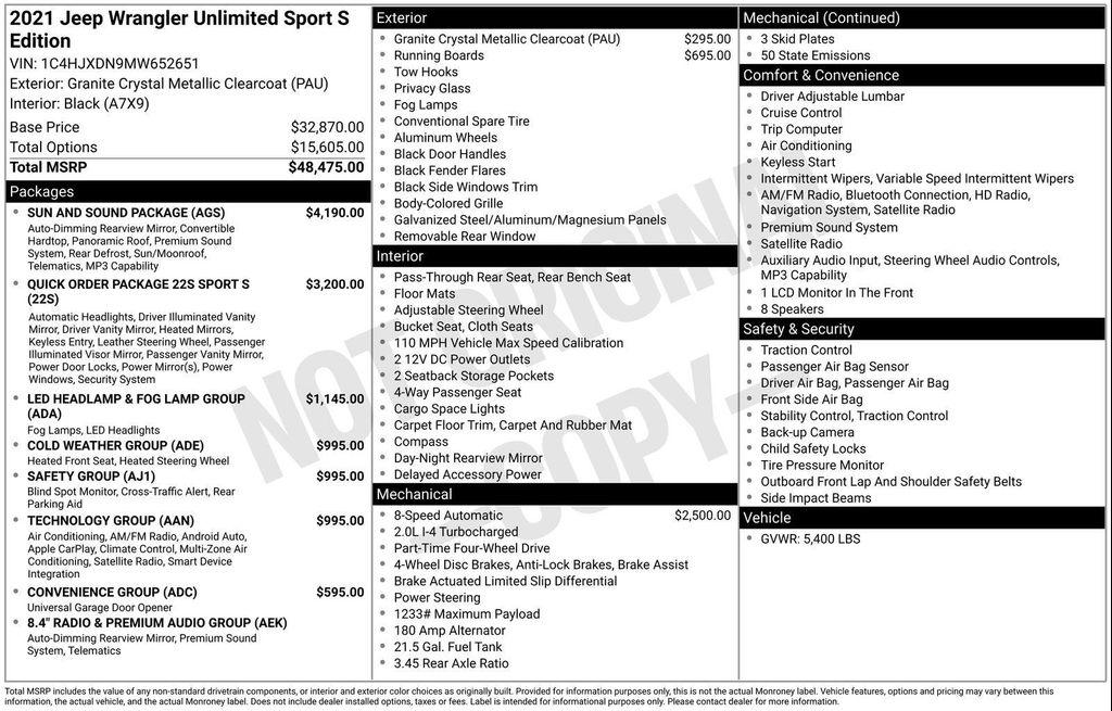 used 2021 Jeep Wrangler Unlimited car, priced at $27,490
