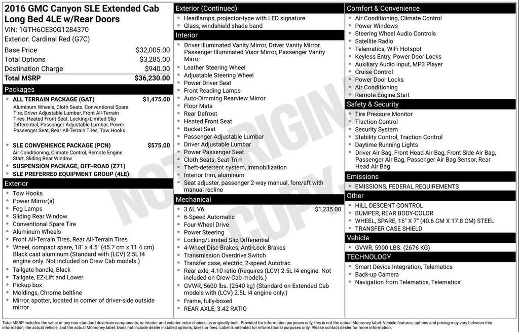 used 2016 GMC Canyon car, priced at $16,490