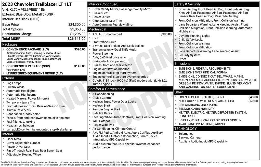 used 2023 Chevrolet TrailBlazer car, priced at $18,490