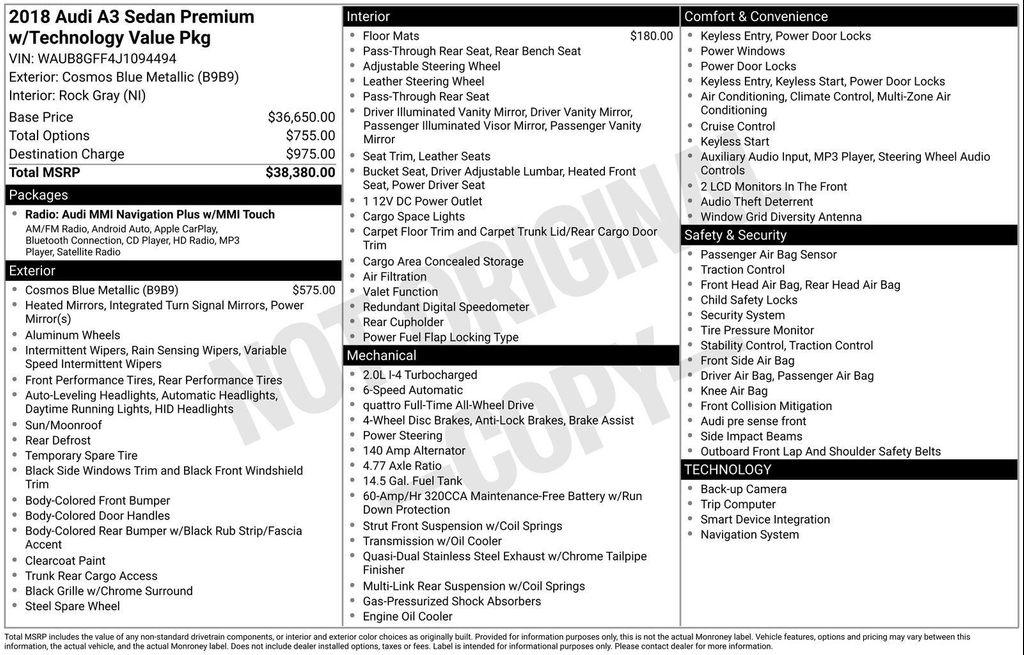 used 2018 Audi A3 car, priced at $12,990