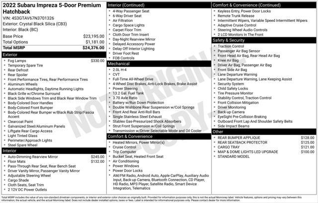 used 2022 Subaru Impreza car, priced at $16,713