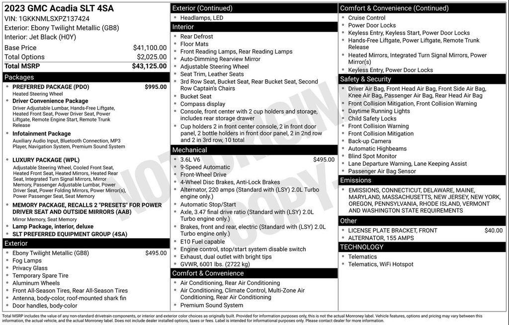 used 2023 GMC Acadia car, priced at $31,000