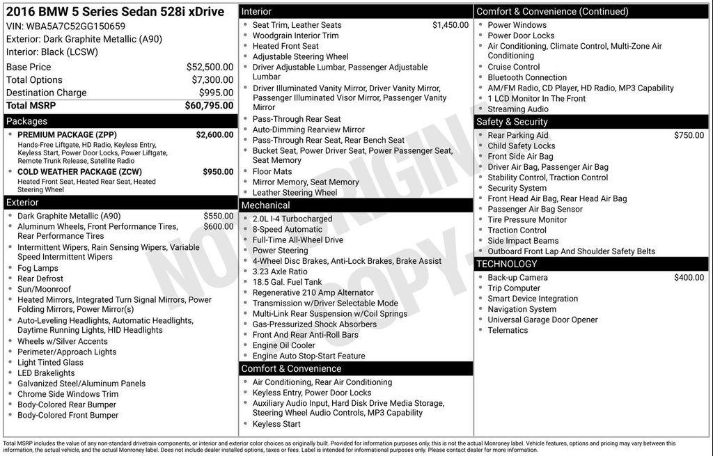 used 2016 BMW 528 car, priced at $10,000