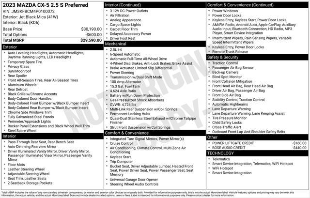 used 2023 Mazda CX-5 car, priced at $24,200