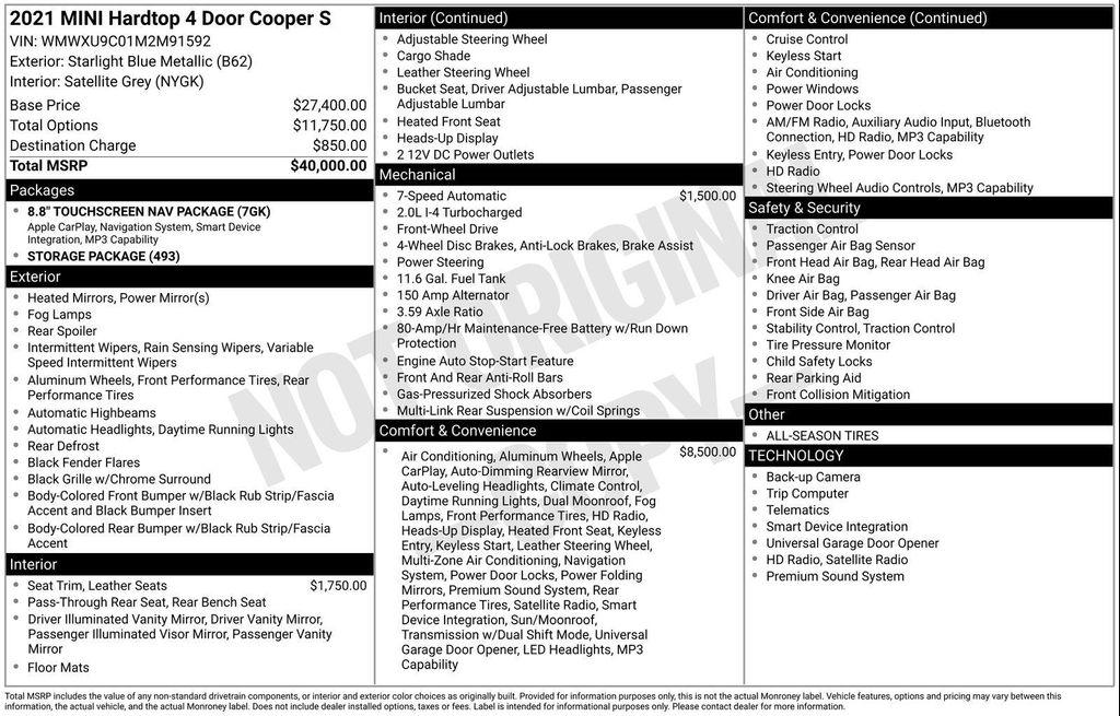 used 2021 MINI Hardtop car, priced at $17,290