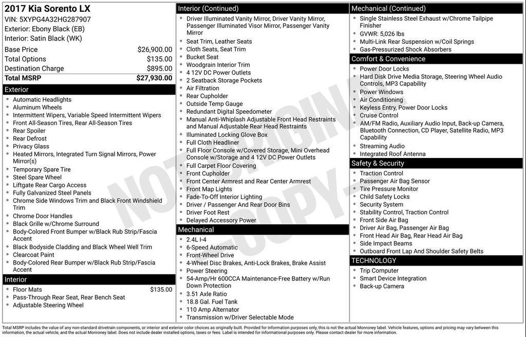 used 2017 Kia Sorento car