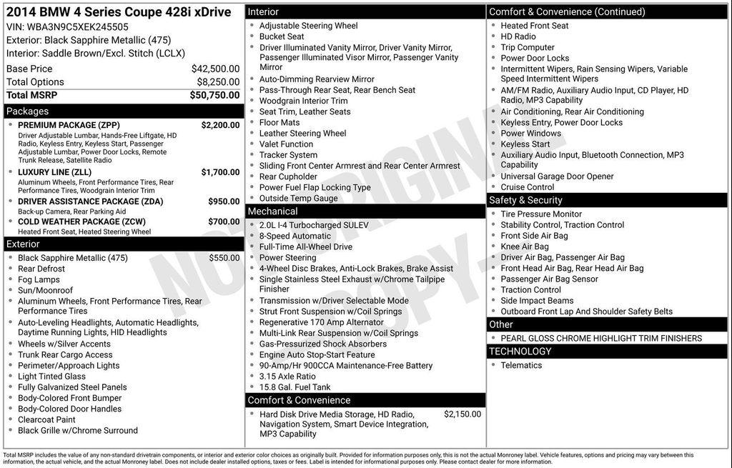 used 2014 BMW 428 car, priced at $10,490