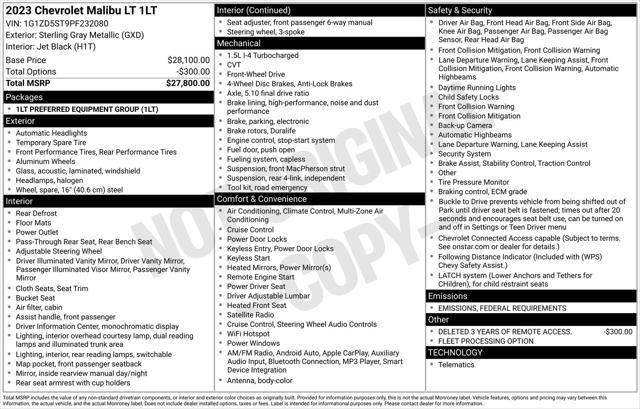 used 2023 Chevrolet Malibu car, priced at $16,666