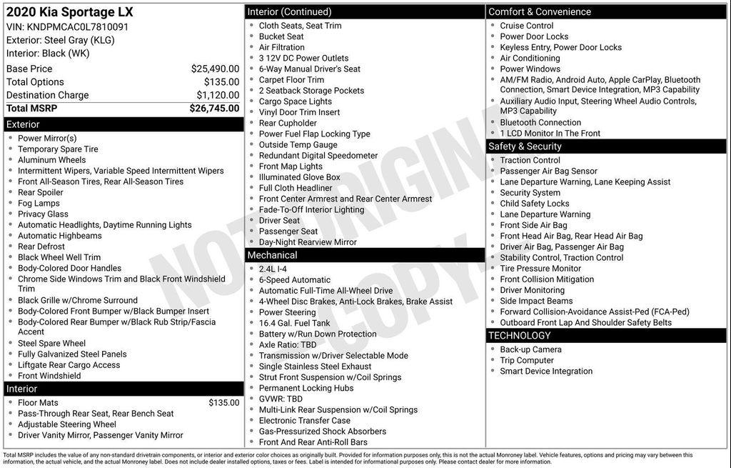 used 2020 Kia Sportage car, priced at $9,790