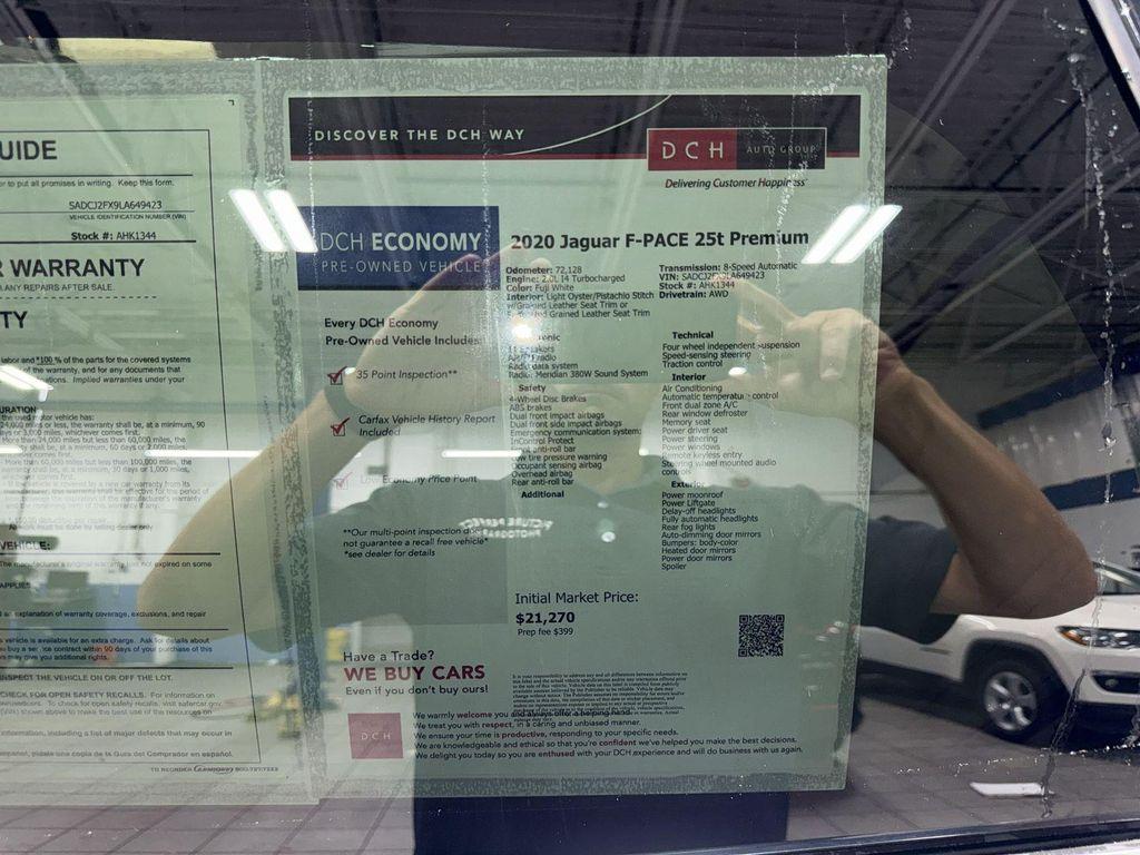 used 2020 Jaguar F-PACE car, priced at $18,980