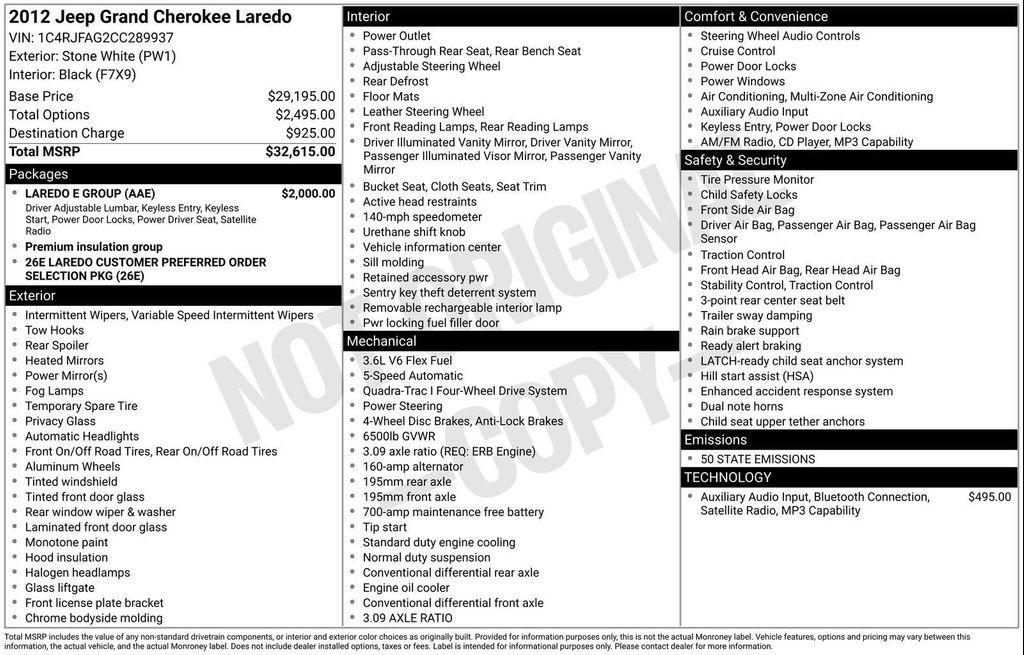 used 2012 Jeep Grand Cherokee car, priced at $5,990