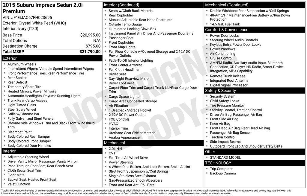 used 2015 Subaru Impreza car, priced at $12,590