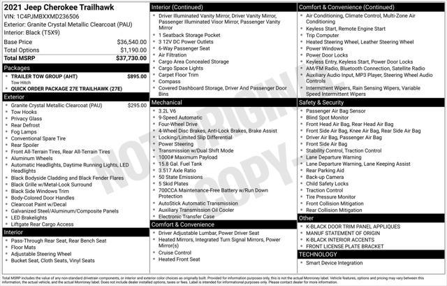 used 2021 Jeep Cherokee car, priced at $22,225
