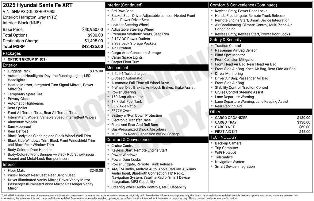 used 2025 Hyundai Santa Fe car, priced at $33,679