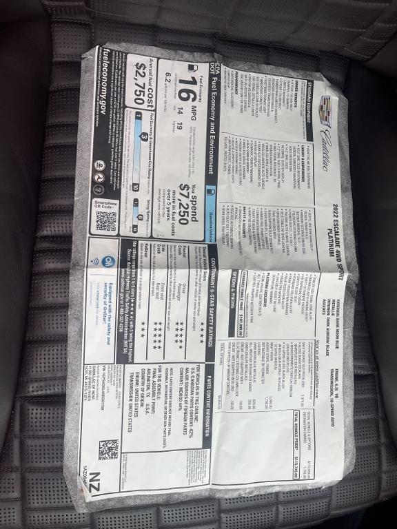 used 2022 Cadillac Escalade car, priced at $68,600