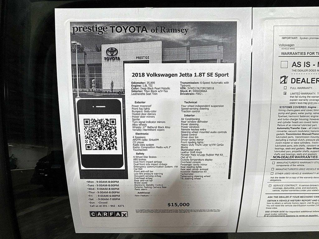 used 2018 Volkswagen Jetta car, priced at $15,000