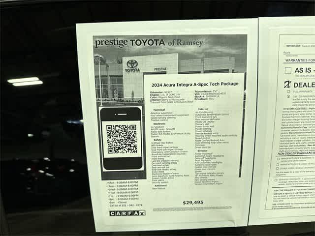 used 2024 Acura Integra car, priced at $29,495