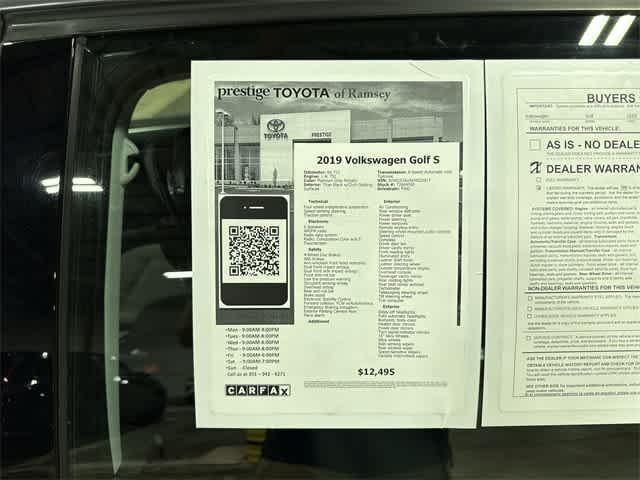 used 2019 Volkswagen Golf car, priced at $11,995