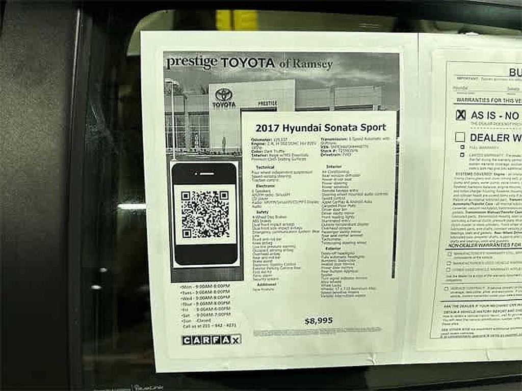 used 2017 Hyundai Sonata car, priced at $7,495