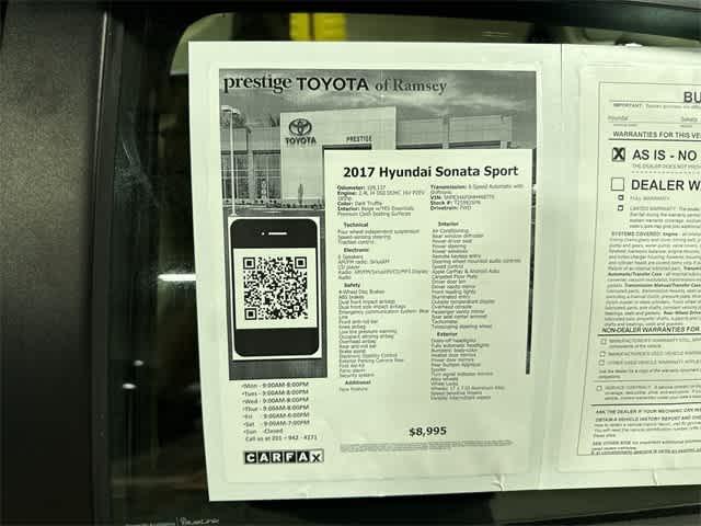 used 2017 Hyundai Sonata car, priced at $8,695