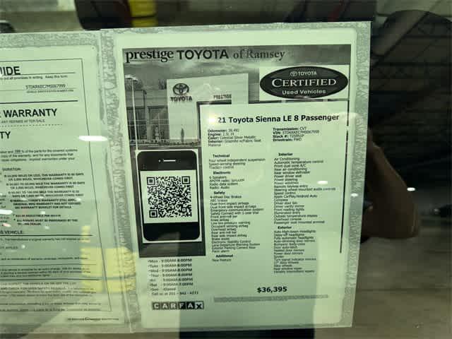 used 2021 Toyota Sienna car, priced at $36,395