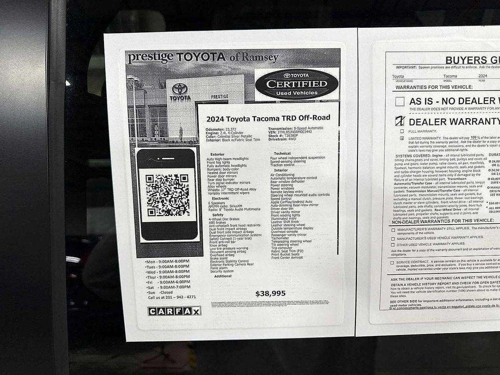 used 2024 Toyota Tacoma car, priced at $38,695