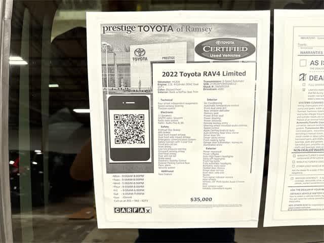 used 2022 Toyota RAV4 car, priced at $35,000