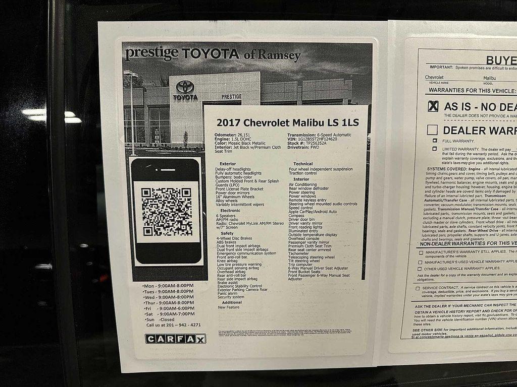 used 2017 Chevrolet Malibu car, priced at $13,495