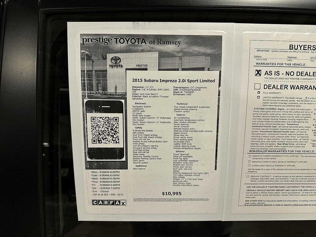 used 2015 Subaru Impreza car, priced at $10,495