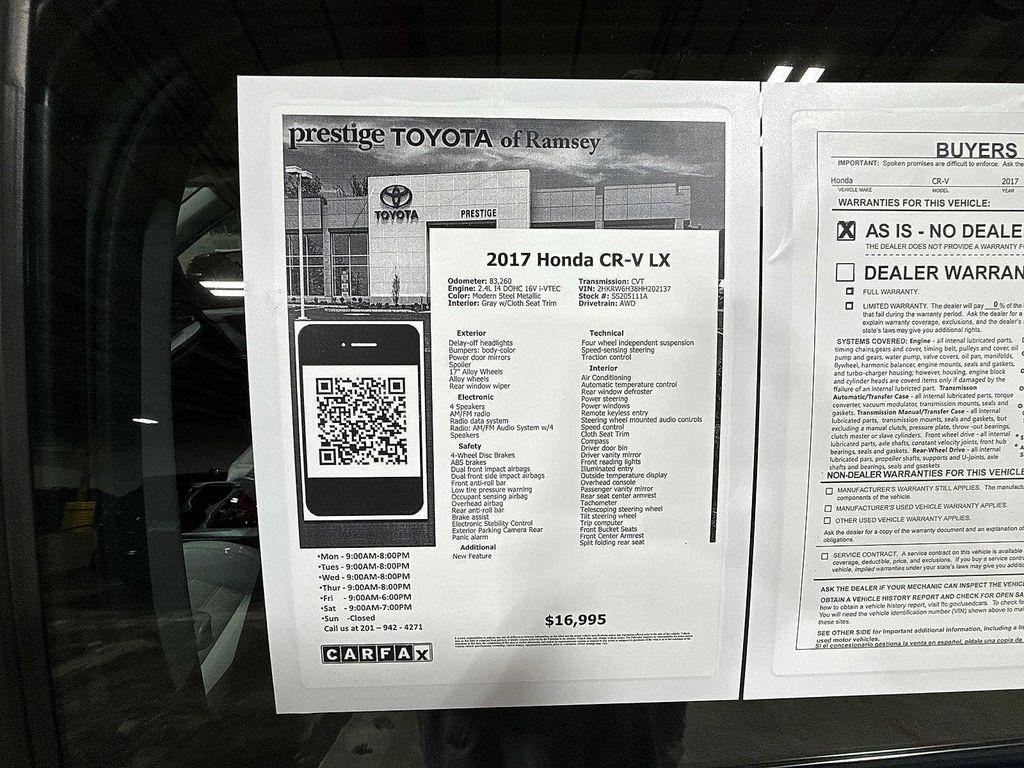 used 2017 Honda CR-V car, priced at $16,495