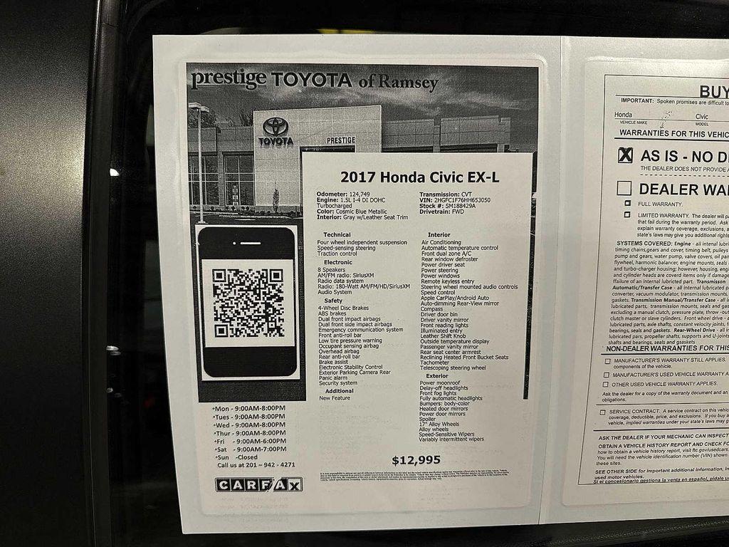 used 2017 Honda Civic car, priced at $11,695